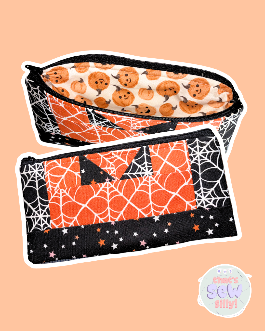 halloween quilted pencil pouch
